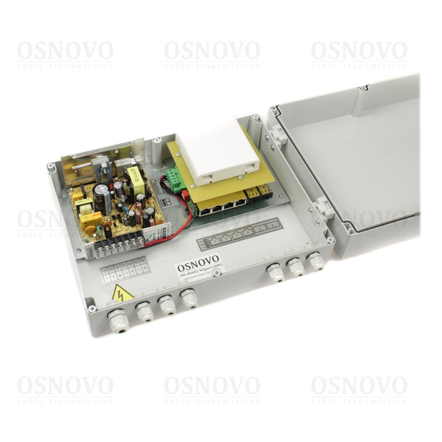 SW-80402-W(port 60W), коммутатор 6-портовый