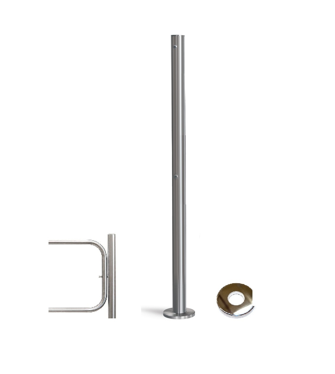 PERCo-BH02 2-14 с крышкой, стойка с отверстием под стопорный механизм поворотной секции