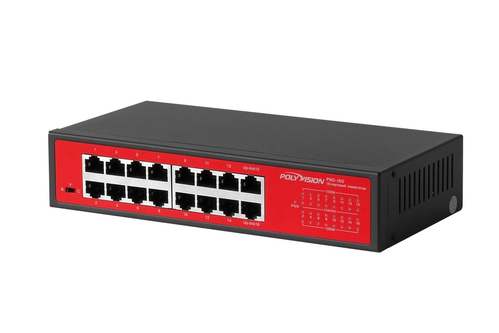 PND-16G, коммутатор неуправляемый 16-портовый