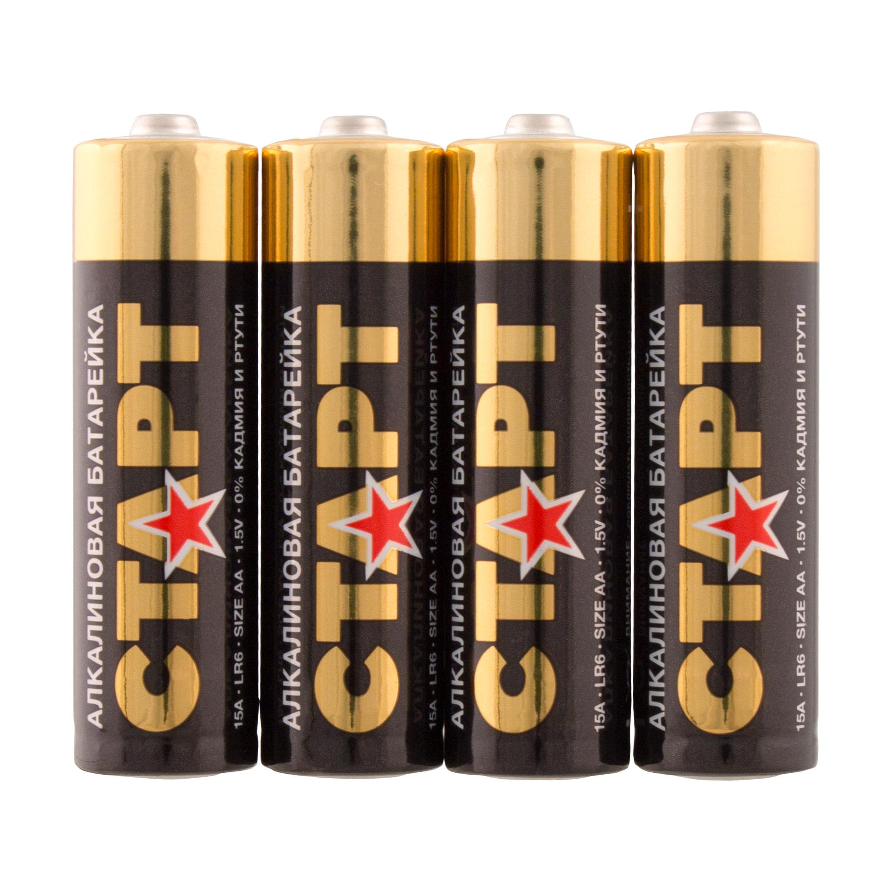 СТАРТ LR6-SH4-BOX (1,5 В, AA, LR6), упак. 4 шт., алкалиновые батарейки