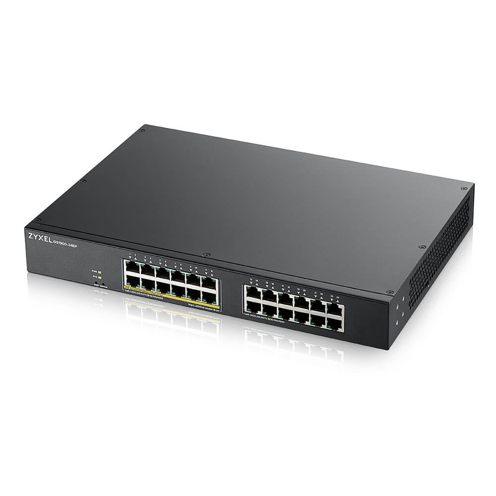 GS1900-24EP-EU0101F, коммутатор Smart L2 PoE+ rack 19"