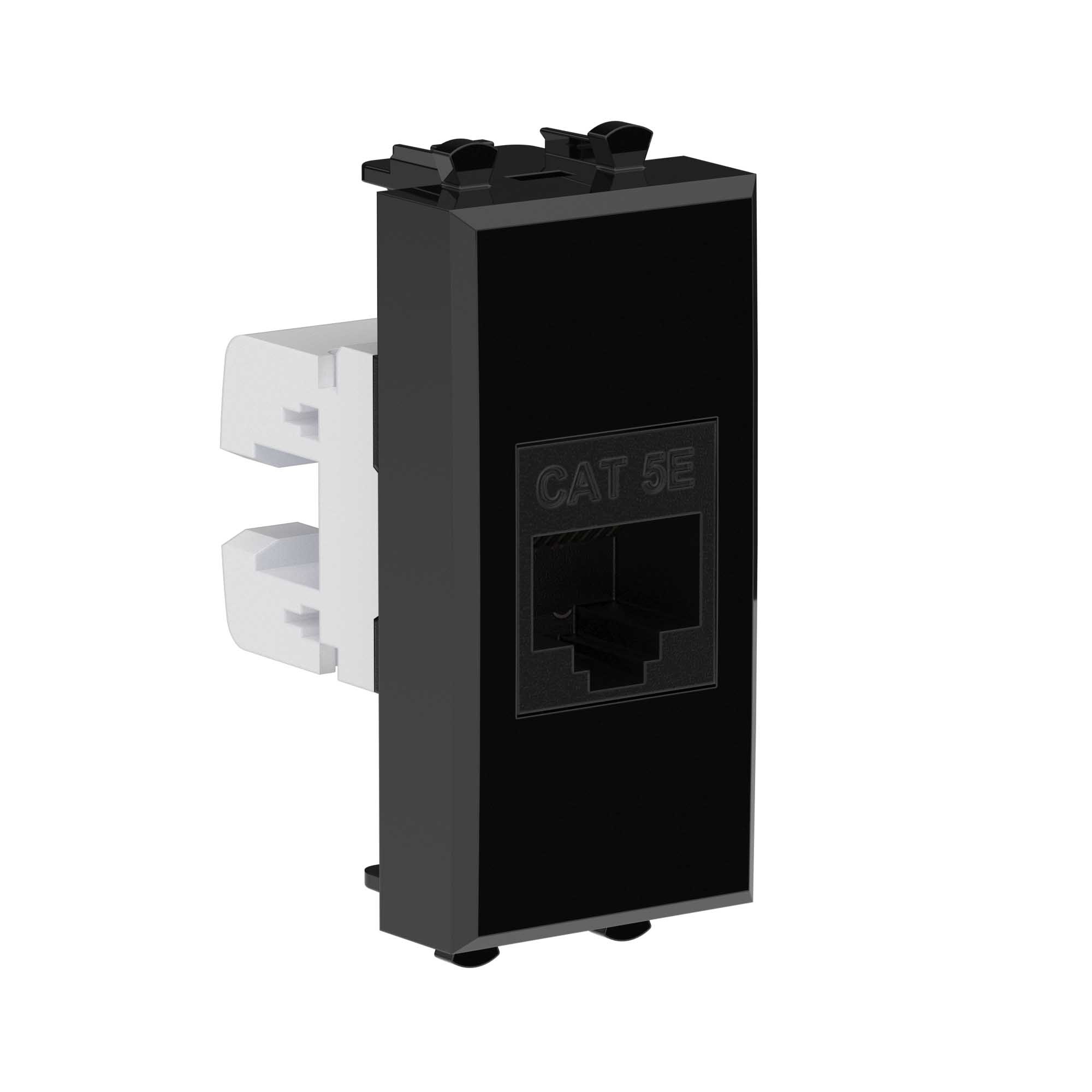 Компьютерная розетка RJ-45 модульная, кат.5E, Avanti, 1 модуль, черный квадрат (4402661)