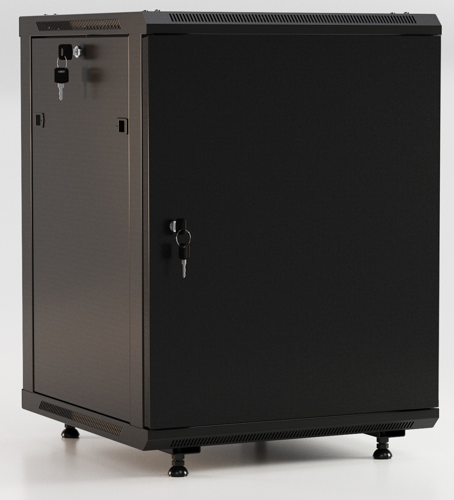 TWB-FC-1545-SR-RAL9004, шкаф телекоммуникационный 19" настенный 15U