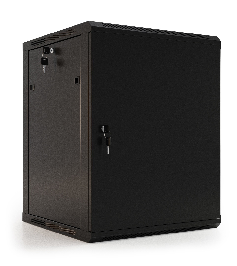 TWB-1568-SR-RAL9004, шкаф телекоммуникационный 19" настенный 15U