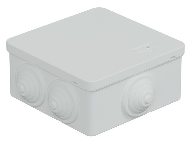 Коробка JBS101 100х100х55, 6 вых., IP55, белая (44037W-1) монтажная