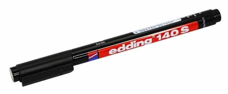 Маркер перманентный Edding-140 S 0.3мм (для пленок и ПВХ) чёрный (09-3995), ручка для маркировки