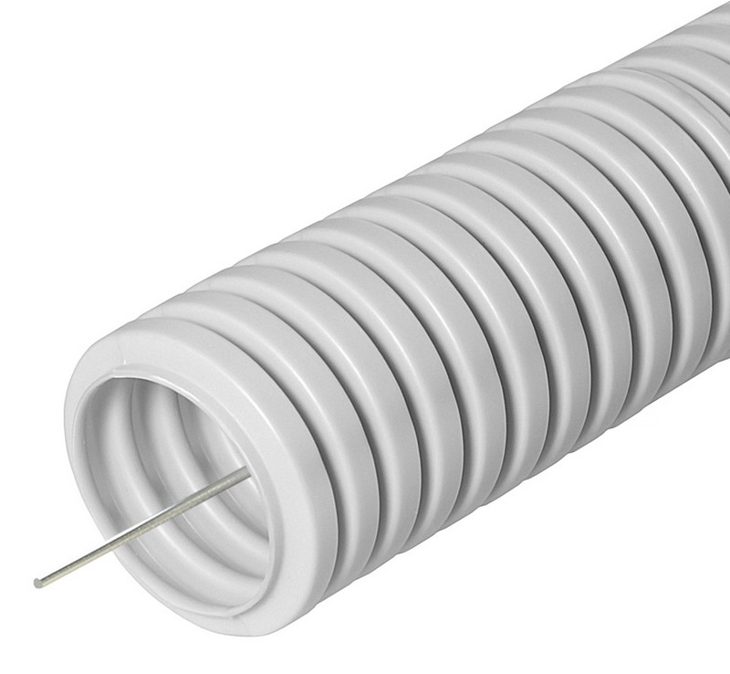 FCPL-20-PVC-100-1-GY (11228c), труба гофрированная гибкая, лёгкая с протяжкой