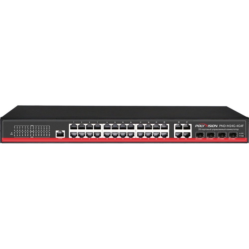 PND-M24G-4G4F, коммутатор управляемый оптический 28 портовый