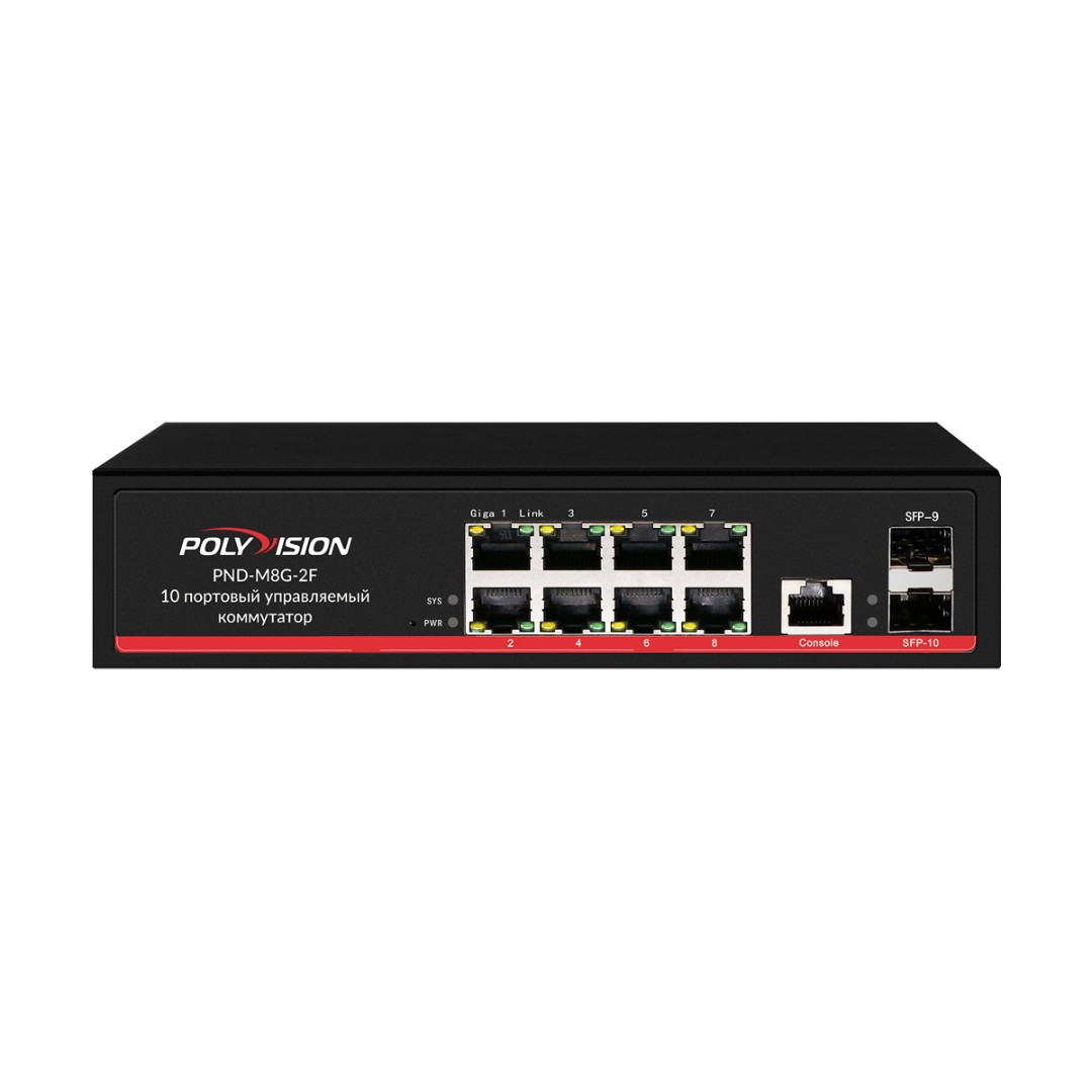 PND-M8GP-2F(150), коммутатор управляемый оптический 10 портовый