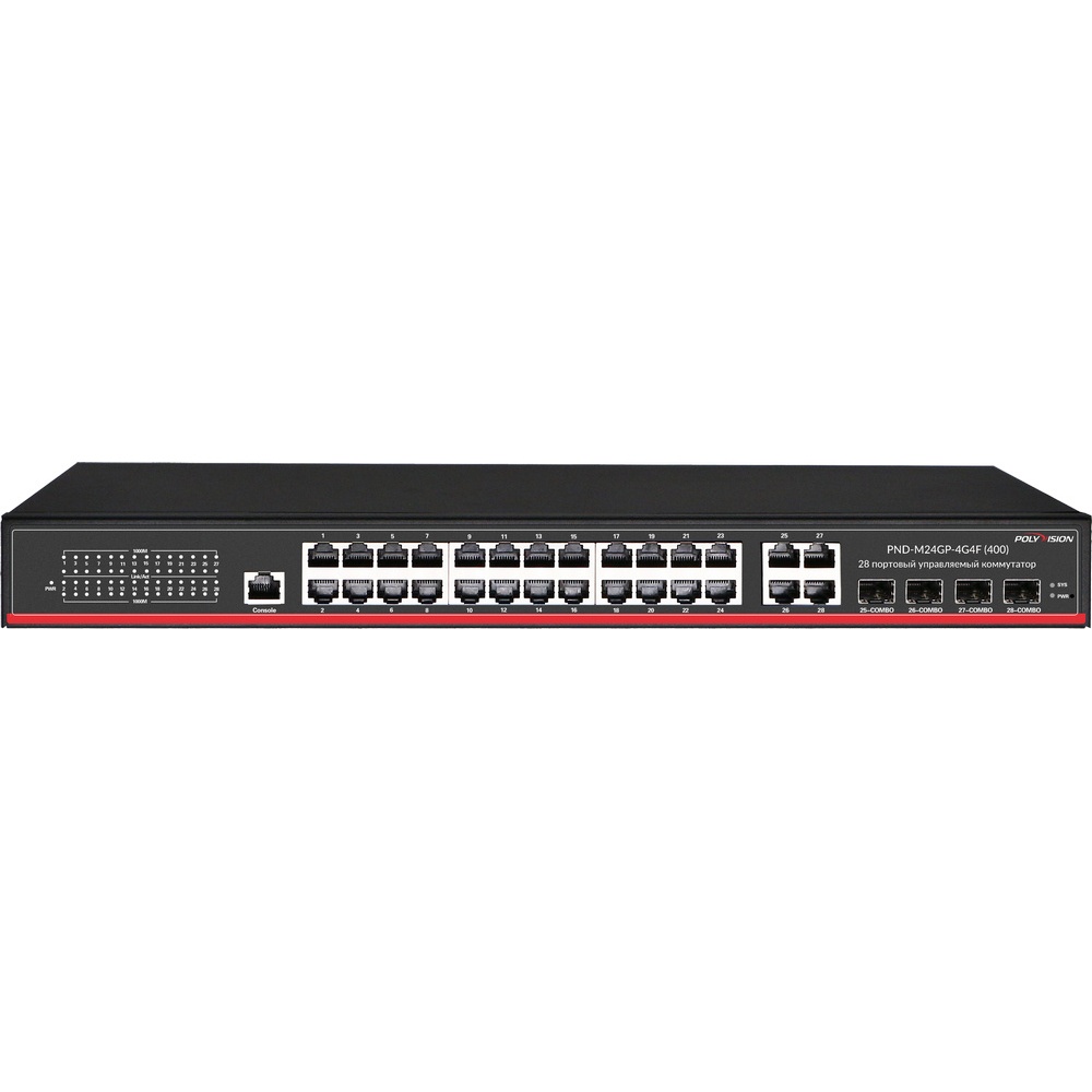 PND-M24GP-4G4F(400), коммутатор управляемый оптический 28 портовый