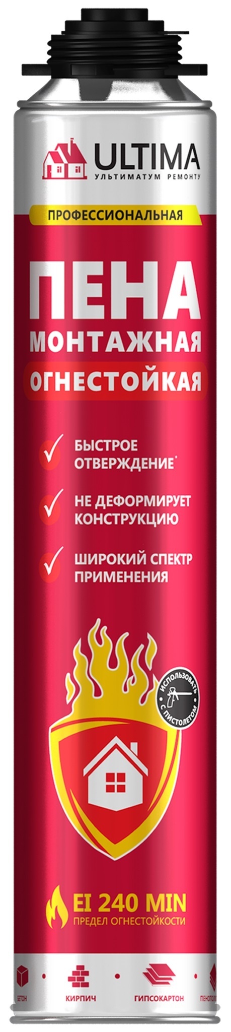 Пена огнестойкая ULTIMA PRO, 750 мл, монтажная профессиональная