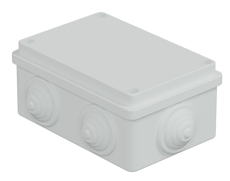 Коробка JBS120 120х80х50, 6 вых., IP55, белая (44008W-1) монтажная