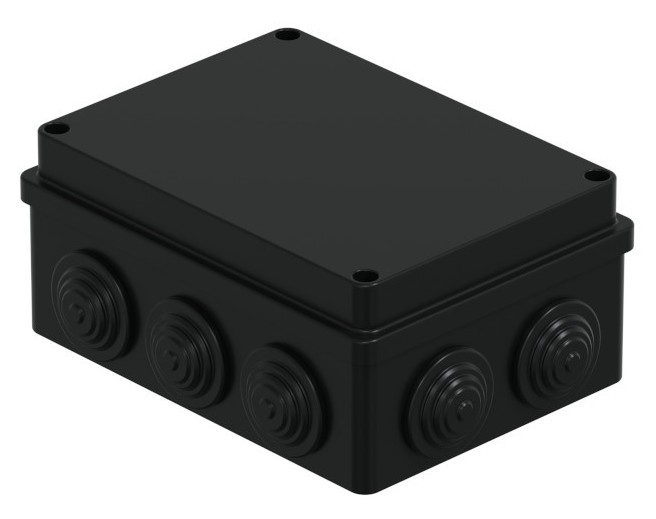 Коробка JBS150 150х110х70, 10 вых., IP55, черная (44009BL-1) монтажная