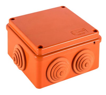 Коробка JBS100 100х100х55, 6 вых., 5P (1,5-10мм²) (43357HF) монтажная, огнестойкая, без галогена