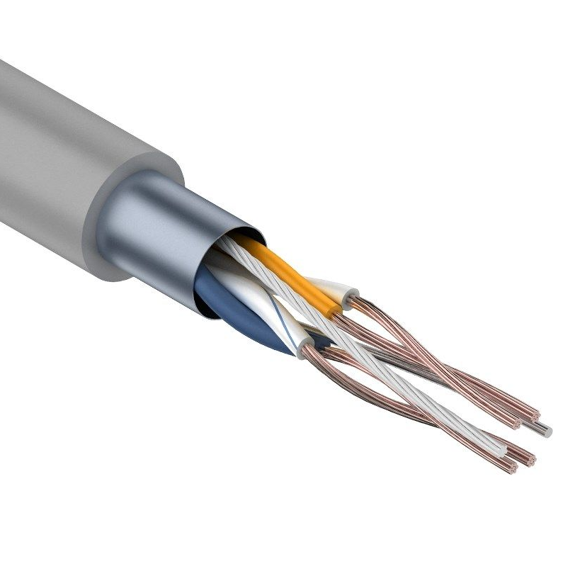 F/UTP, CAT 5e, PVC, 2PR, 24AWG, INDOOR, STRANDED, серый, 305м, REXANT (01-0125), кабель «витая пара» (LAN) для структурированных систем связи