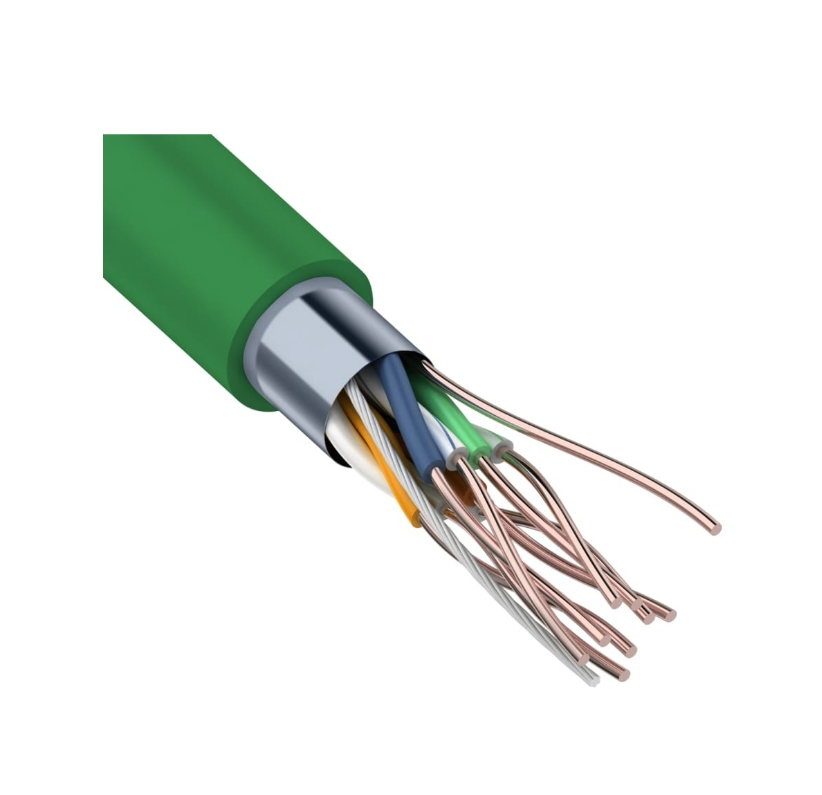 F/UTP, CAT 5e, нг(А)-LSLTx, 4х2х0,52мм, 24AWG, INDOOR, SOLID, зеленый, 305м REXANT (01-0161), кабель «витая пара» (LAN) для структурированных систем связи