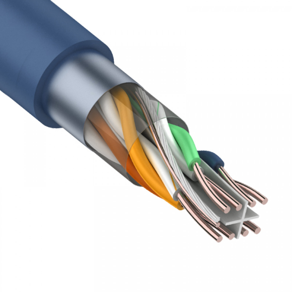 F/UTP, CAT 6, PVC, 4PR, 23AWG, INDOOR, SOLID, синий, 305 м, REXANT (01-0147), кабель «витая пара» (LAN) для структурированных систем связи