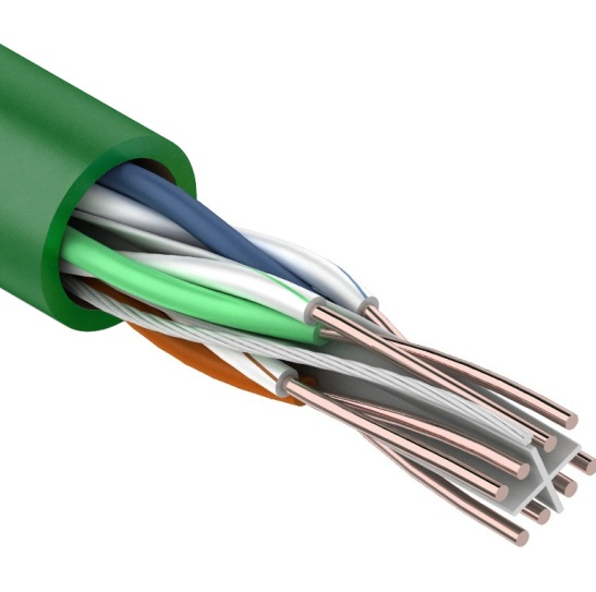 U/UTP, CAT 6, нг(А)-LSLTx, 4х2х0,575мм, 23AWG, INDOOR, SOLID, зеленый, 305м REXANT (01-0071), кабель «витая пара» (LAN) для структурированных систем связи