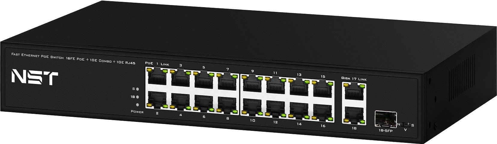 NS-SW-16F3G-P, коммутатор с PoE