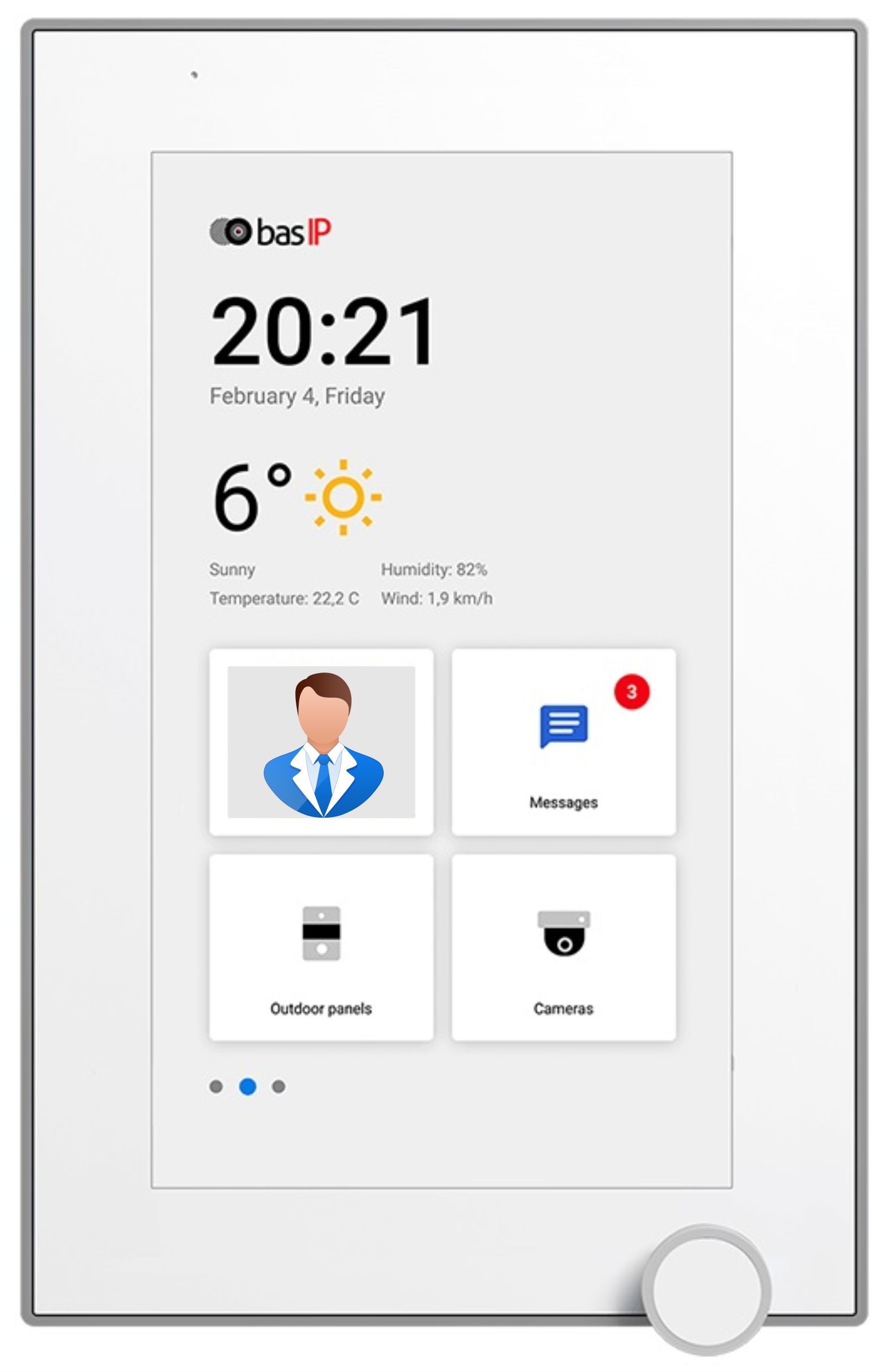 AZ-07L WHITE, монитор IP-видеодомофона цветной