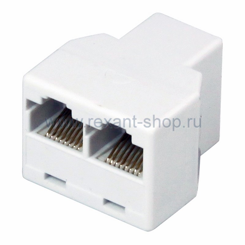 Двойник компьютерный UTP RJ-45(8P8C) (гнездо - 2 гнезда) REXANT (03-0103), кабельный соединитель
