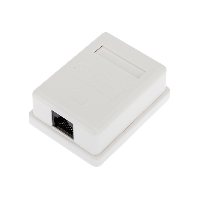 Розетка компьютерная внешняя 1-порт, UTP RJ-45 (8P8C), CAT 5e REXANT (03-0121), розетка RJ-45