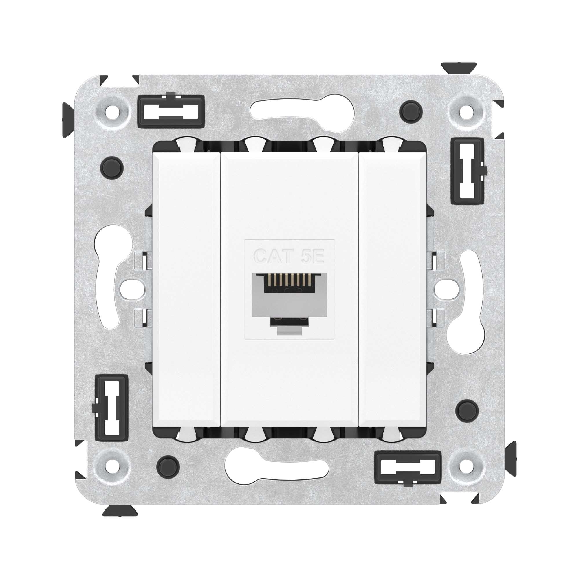 Компьютерная розетка RJ-45 в стену, кат.5E, Avanti, одинарная, белое облако (4400663)
