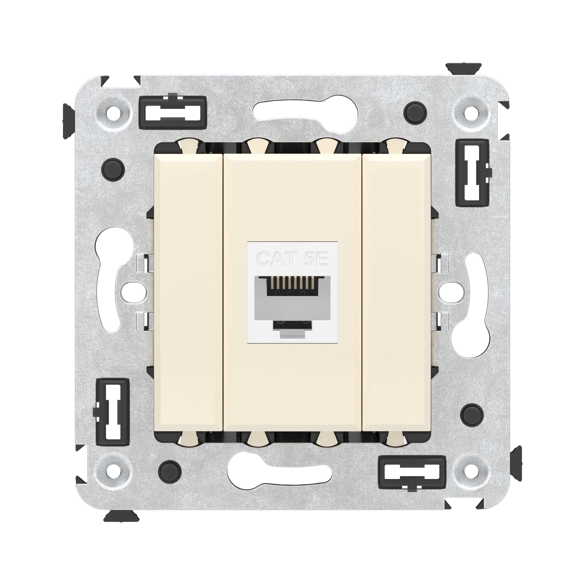 Компьютерная розетка RJ-45 в стену, кат.5E, Avanti, одинарная, ванильная дымка (4405663)