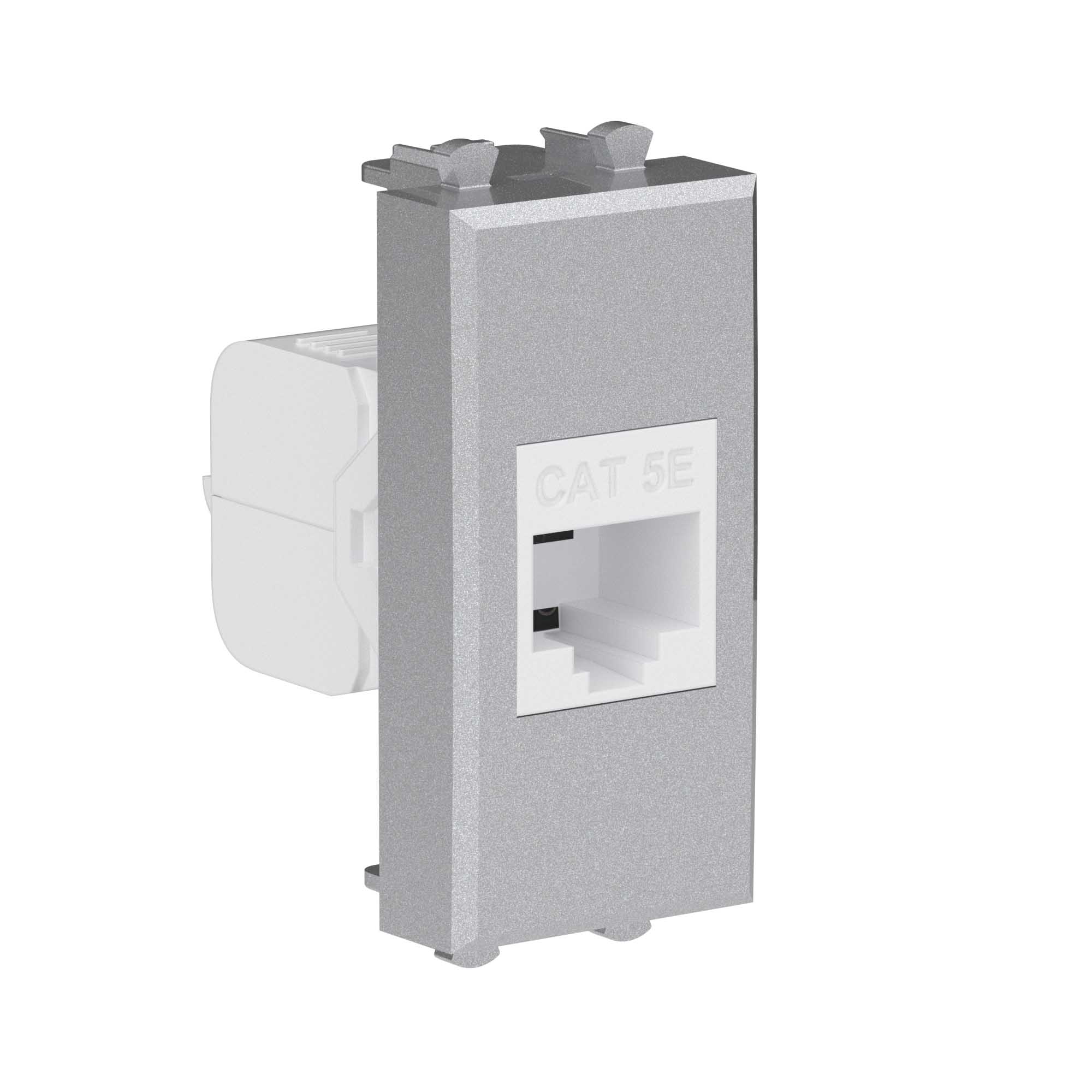 Компьютерная розетка RJ-45 модульная, кат.5E, Avanti, 1 модуль, закаленная сталь (4404661)