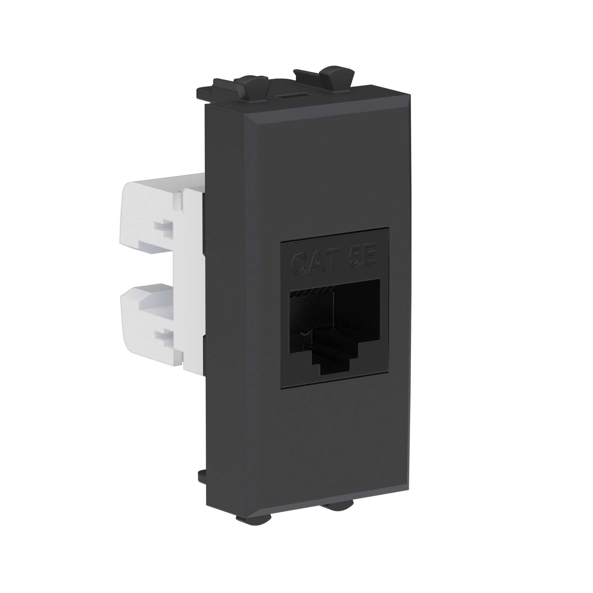 Компьютерная розетка RJ-45 модульная, кат.5E, Avanti, 1 модуль, черный матовый (4412661)