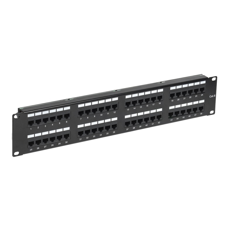Панель коммутационная с кабельными органайзерами 19", 2U, 48 портов, RJ-45, CAT 6, UTP REXANT PRO (02-0232), патч-панель 19"