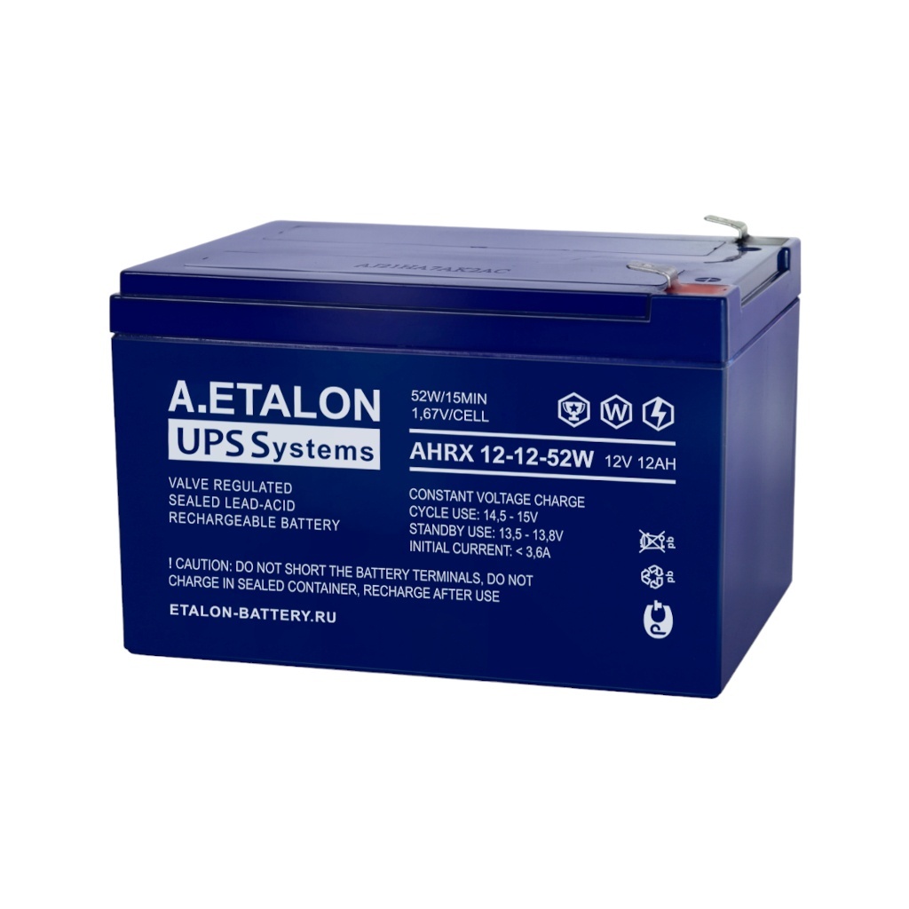 A.ETALON AHRX 12-12-52W, аккумулятор герметичный свинцово-кислотный