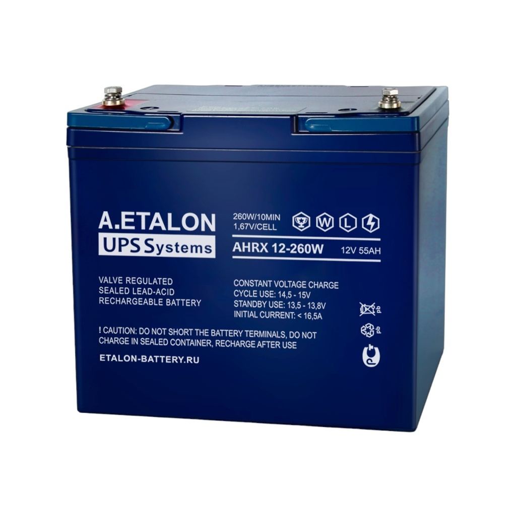 A.ETALON AHRX 12-260W (55), аккумулятор герметичный свинцово-кислотный