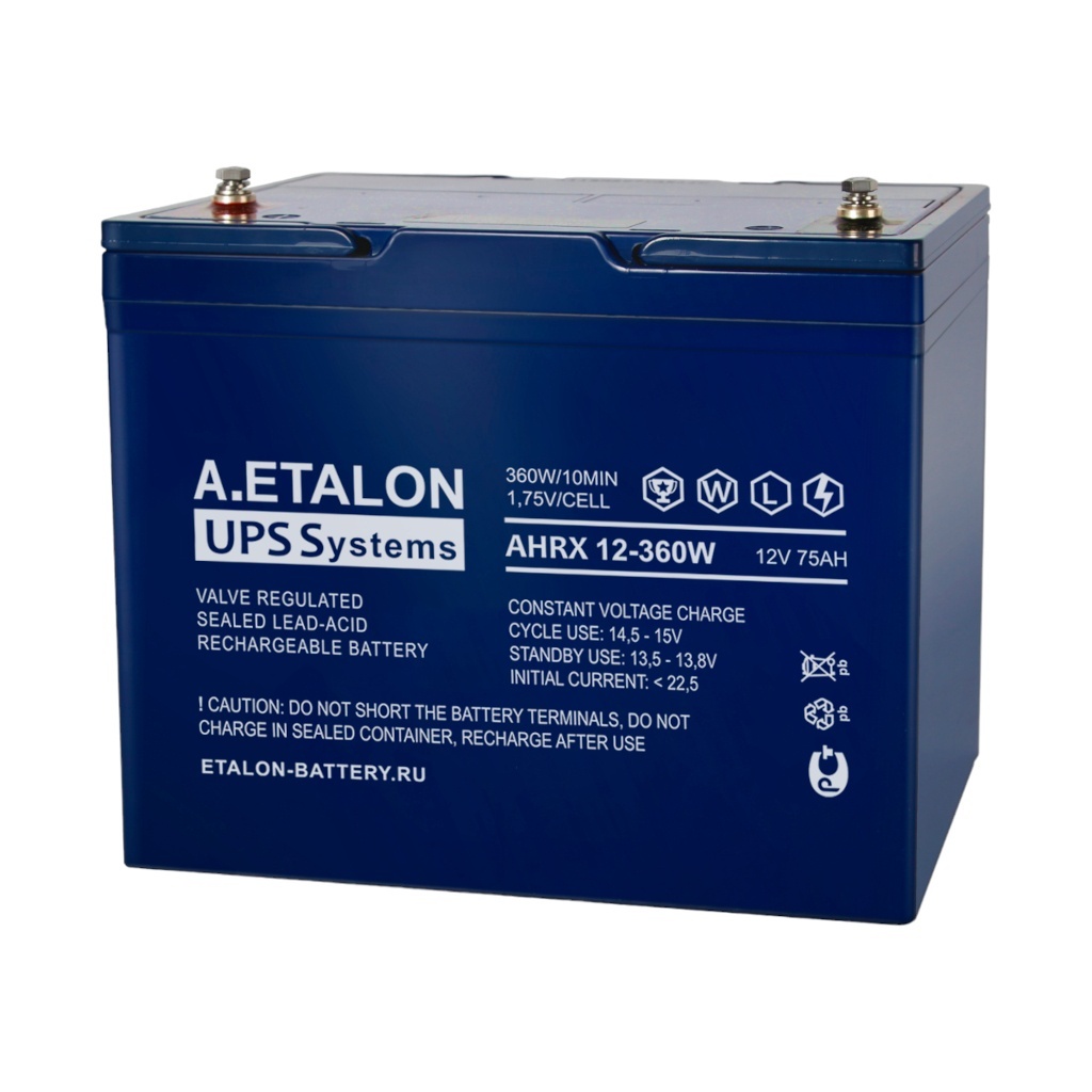 A.ETALON AHRX 12-360W (75), аккумулятор герметичный свинцово-кислотный