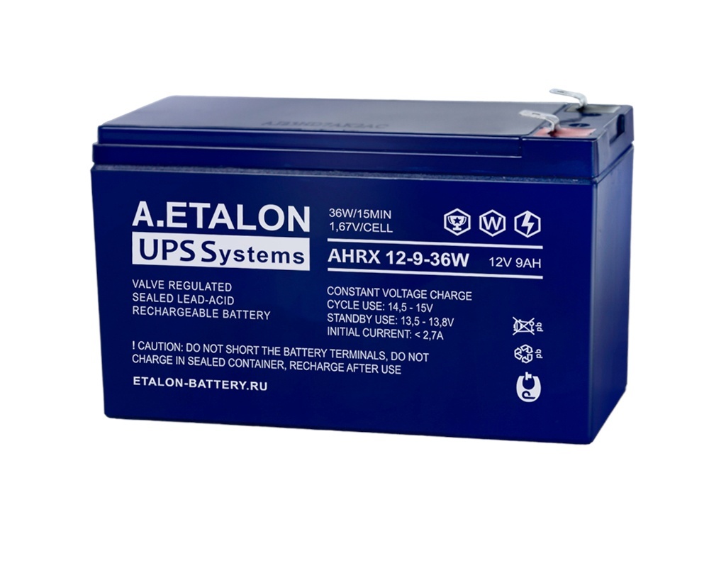 A.ETALON AHRX 12-9-36W, аккумулятор герметичный свинцово-кислотный