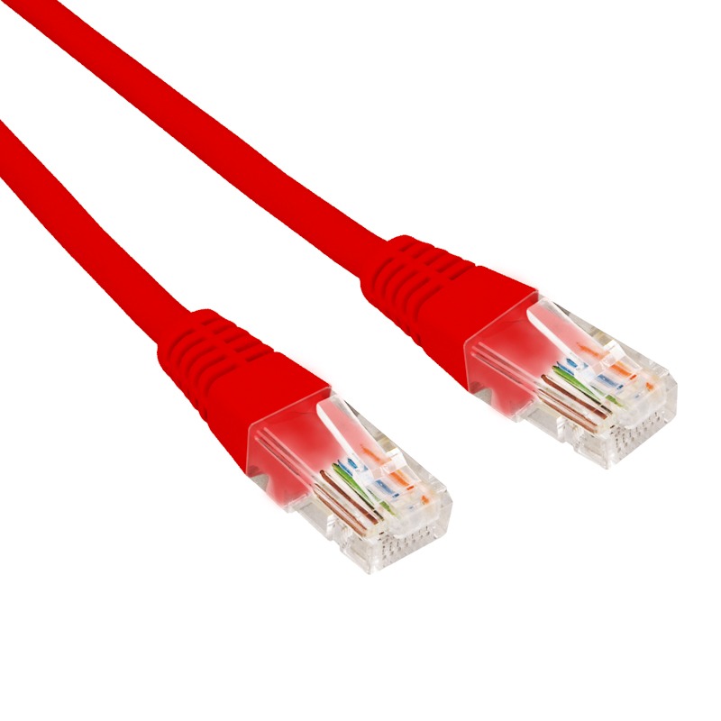 Патч-корд U/UTP CAT 6, RJ45-RJ45, 26AWG, LSZH, красный, 2м REXANT (02-0293-2)