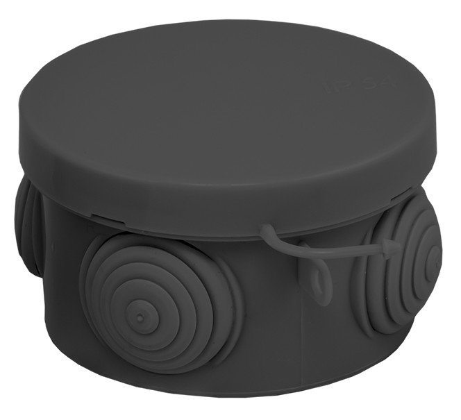 КМР-040-038 с крышкой (65х40) чёрная IP54 (plc-kmr-040-038-b), коробка распределительная