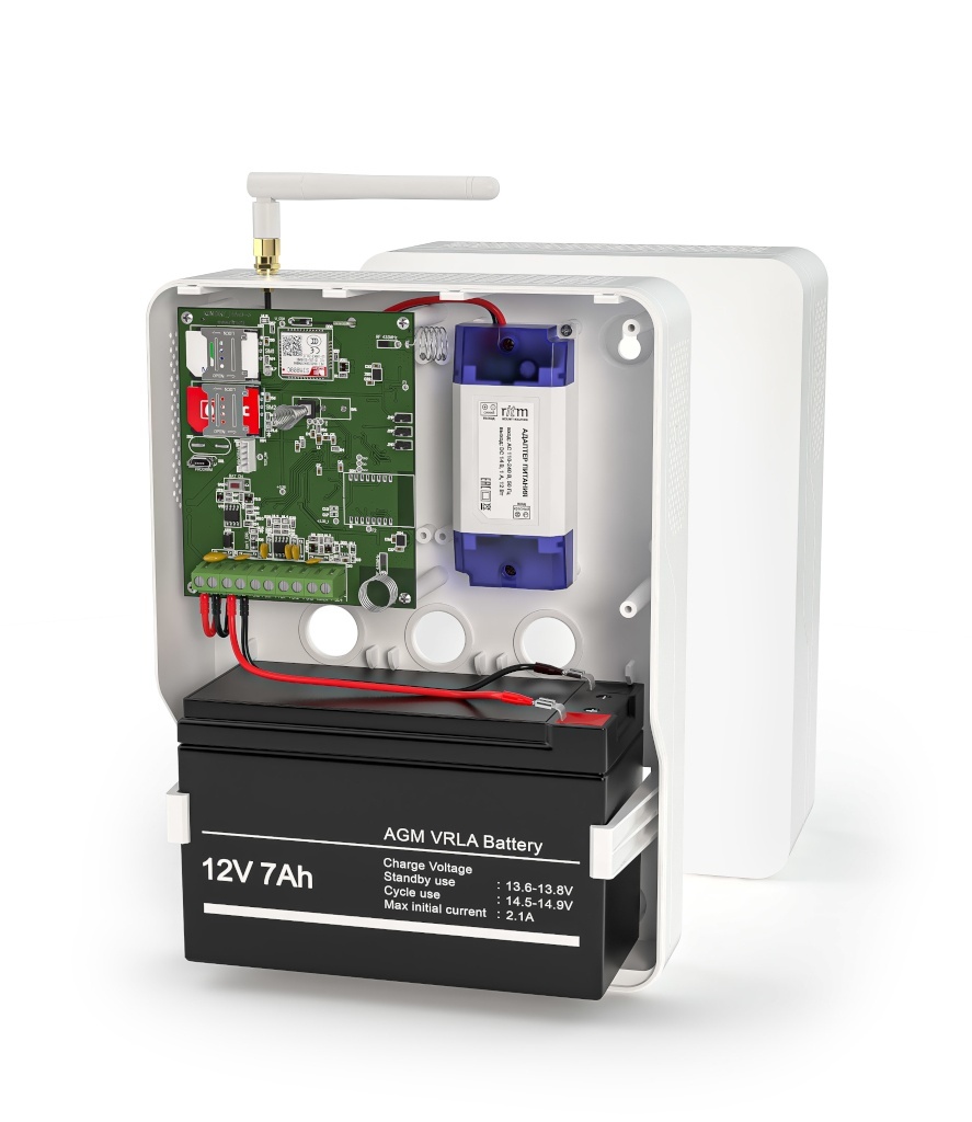 Контакт GSM-14А v.3 (в корпусе под АКБ 1,2-7Ач с БРП 12V 1А), панель охранная радиоканальная