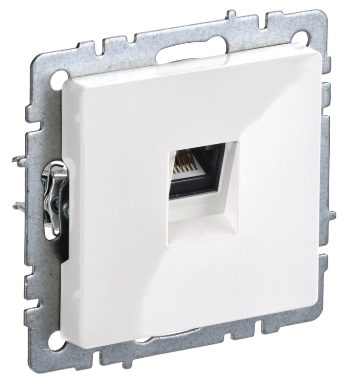 Розетка компьютерная 1-местная RJ45 кат.5E BRITE РК10-БрБ белый (BR-K10-1-K01)