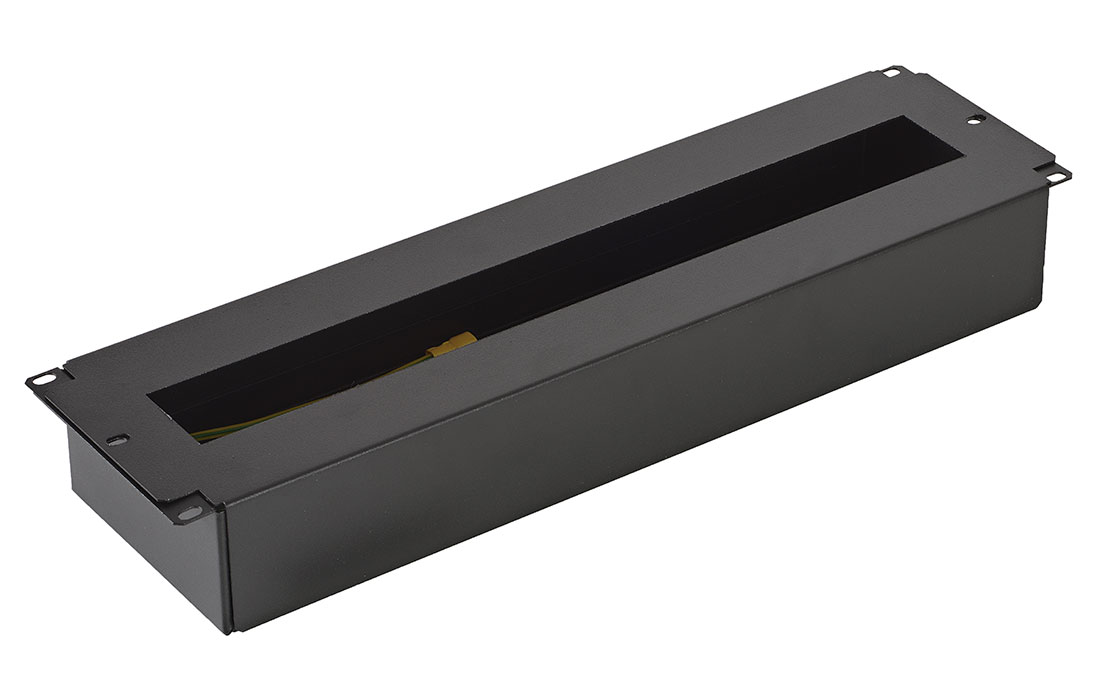 3U-Ч (130504-00249), DIN рейка в корпусе 19" 3U, черная