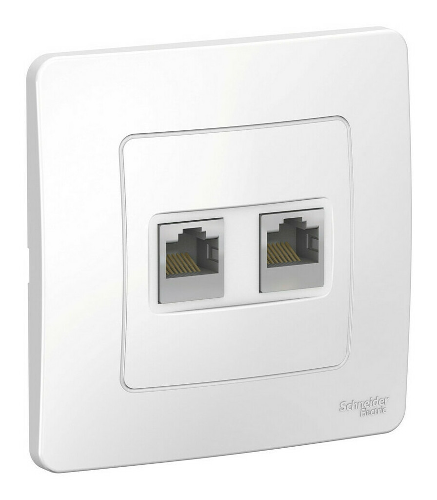 BLANCA розетка RJ45, 2-местная, кат. 5Е, скрытой установки, белый (BLNIS045451)