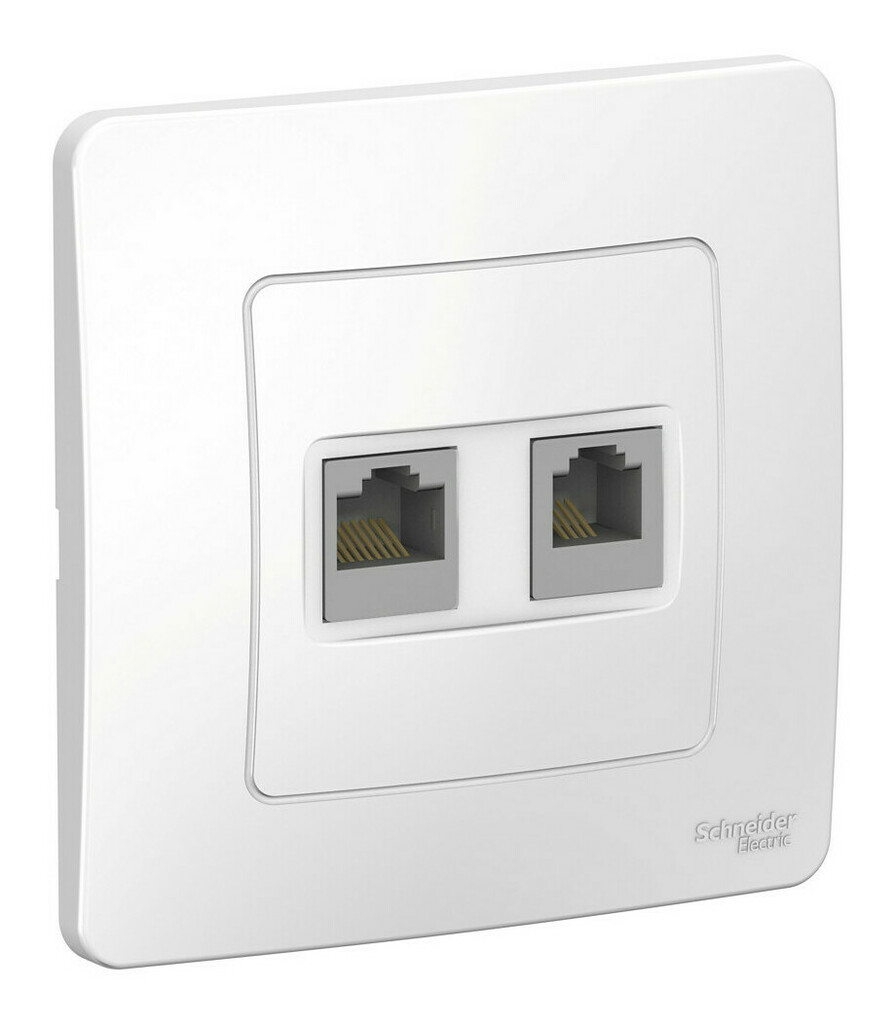 BLANCA розетка компьютерная RJ45 + телефонная RJ11 BLANCA 2-местная, кат. 5Е, скрытой установки, белый (BLNIS045111)