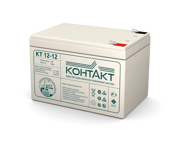 Контакт КТ 12-12, аккумулятор герметичный свинцово-кислотный