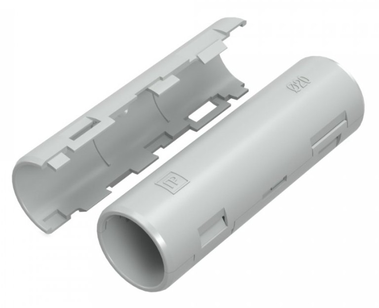 Муфта разборная D20 атмосферостойкая серая (PR13.0430), муфта разборная