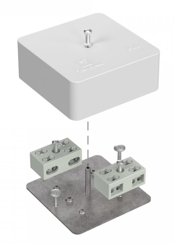 Коробка огнестойкая разветвительная для к/к Е15-Е60 RAL9003 75х75х30 (40-0450-FR6.0-4-4-Р) (Промрукав)