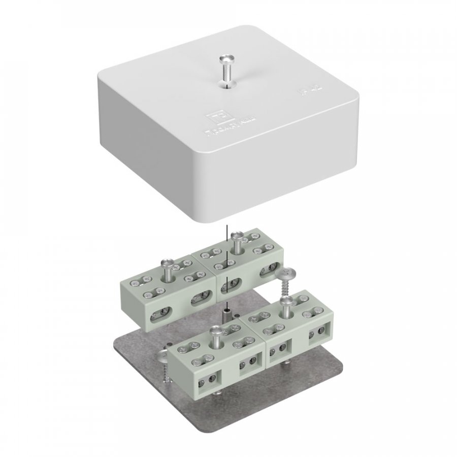 Коробка огнестойкая разветвительная для кабель-канала Е15-Е60 RAL9003 75х75х30 (40-0450-FR6.0-4-8-Р) (Промрукав)
