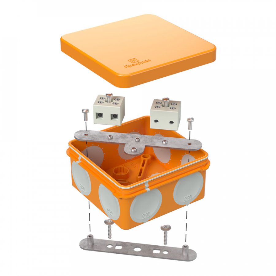 Коробка огнестойкая для о/п двухкомпонентная Е15-Е120 RAL2003 80х80х40 (60-0210-FR6.0-4) (Промрукав)