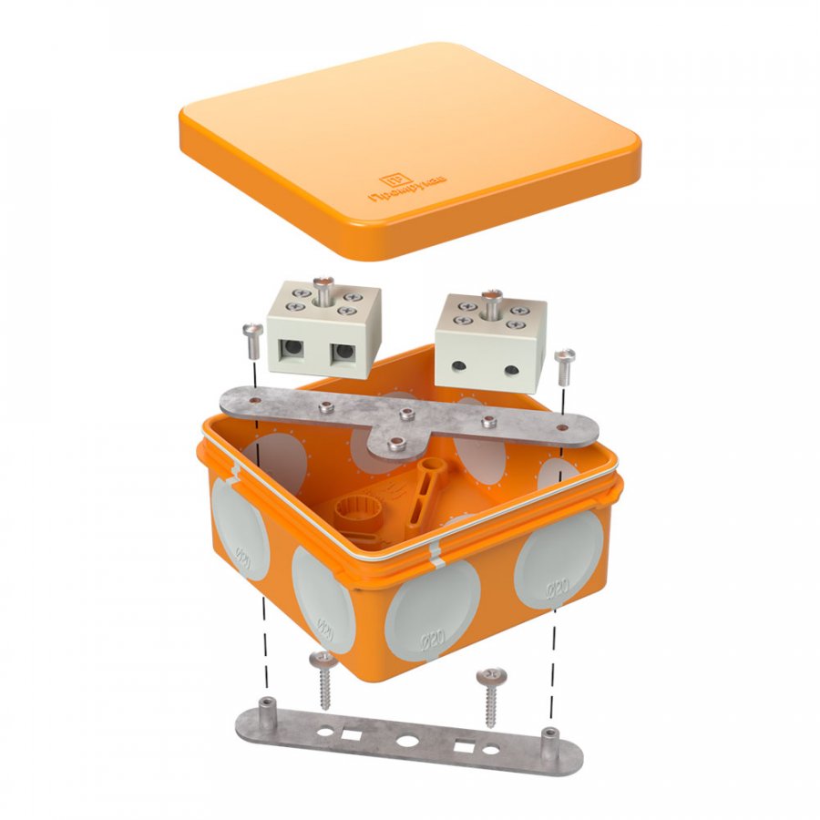 Коробка огнестойкая для о/п двухкомпонентная Е15-Е120 RAL2003 80х80х40 (60-0210-FR10.0-4) (Промрукав)