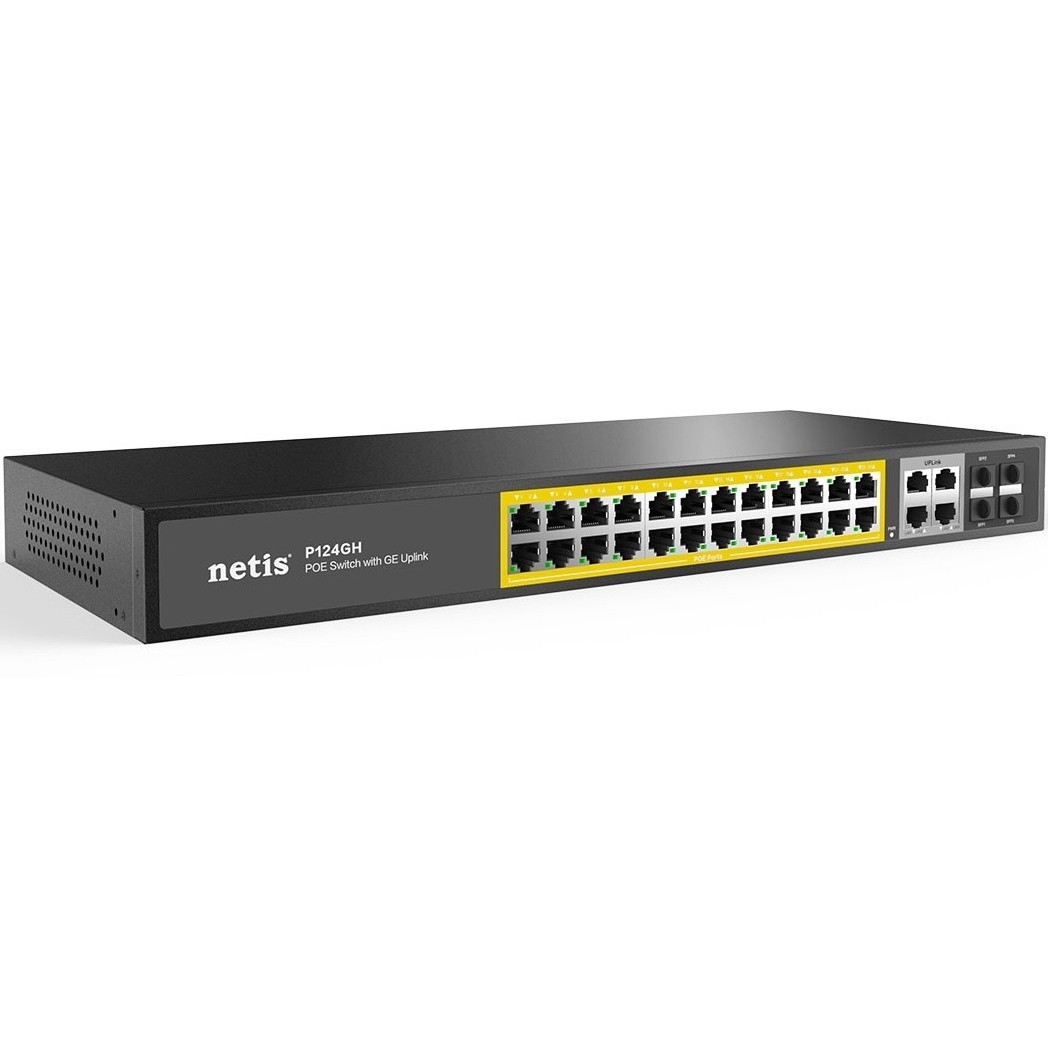 Netis P124GH, коммутатор сетевой PoE неуправляемый
