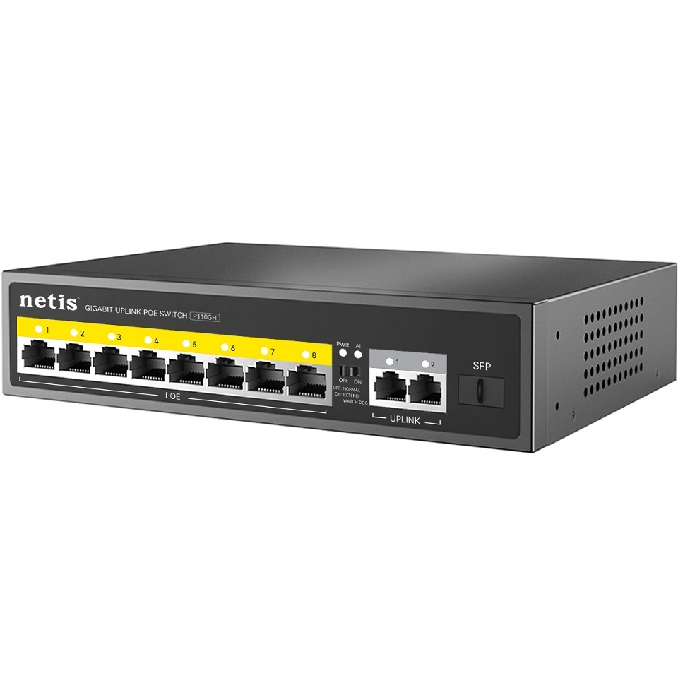Netis P110GH, коммутатор сетевой PoE неуправляемый
